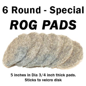 ROG cleaner kit with 6 round secial pads.